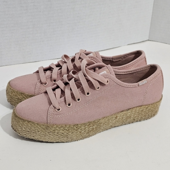 Keds Womens Pink Triple Kick Canvas Jute Sneaker - Picture 3 of 12